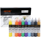 ARTME Candle Paint Set – 10 Colours, 30ml Tubes – Thick, 3D-Effect Paint for Candle Decorating