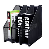 Exerz Magazine Holder Triple Rack, Mesh Metal - 3 Compartments Vertical