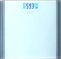 EXZACT High Precision Digital Bathroom Scale – Backlit LCD kg/st/lbs, White