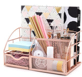 EXERZ Mesh Desk Organiser – 7 Compartments, Multifunctional Metallic Holder