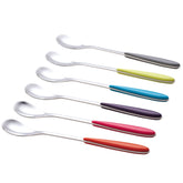 Exzact Ice-Cream Sundae Spoon 6pcs Stainless Steel Assorted Colours