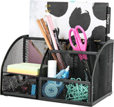 EXERZ Mesh Desk Organiser – 7 Compartments, Multifunctional Pencil Holder