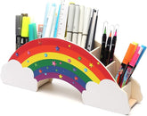 EXERZ Rainbow Desk Organiser Pencil Holder Desk Tidy Crayon Holder Makeup Storage