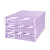 EXERZ Paper Sorter 3 Tier Drawers A4 /Letter Tray, Light Purple