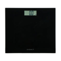 EXZACT Digital Bathroom Scale – 150kg/330lb, Metric & Imperial, Black Glass