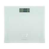 EXZACT Digital Bathroom Scale – 150kg/330lb, Metric & Imperial, White Glass