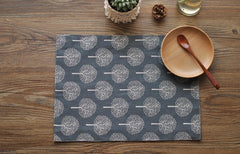 CosyAurora Mulberry Trees Linen Placemats, Set of 4, 30 x 40 cm