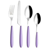 EXZACT Cutlery Set 16pcs Stainless Steel with Colour Handles -EX07 (Lilac x 16)