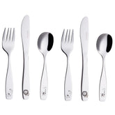 Exzact Children's Cutlery 6pcs Stainless Steel - Safari -Giraffe Elephant Lion