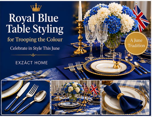 Royal Blue Table Styling for Trooping the Colour Celebrations