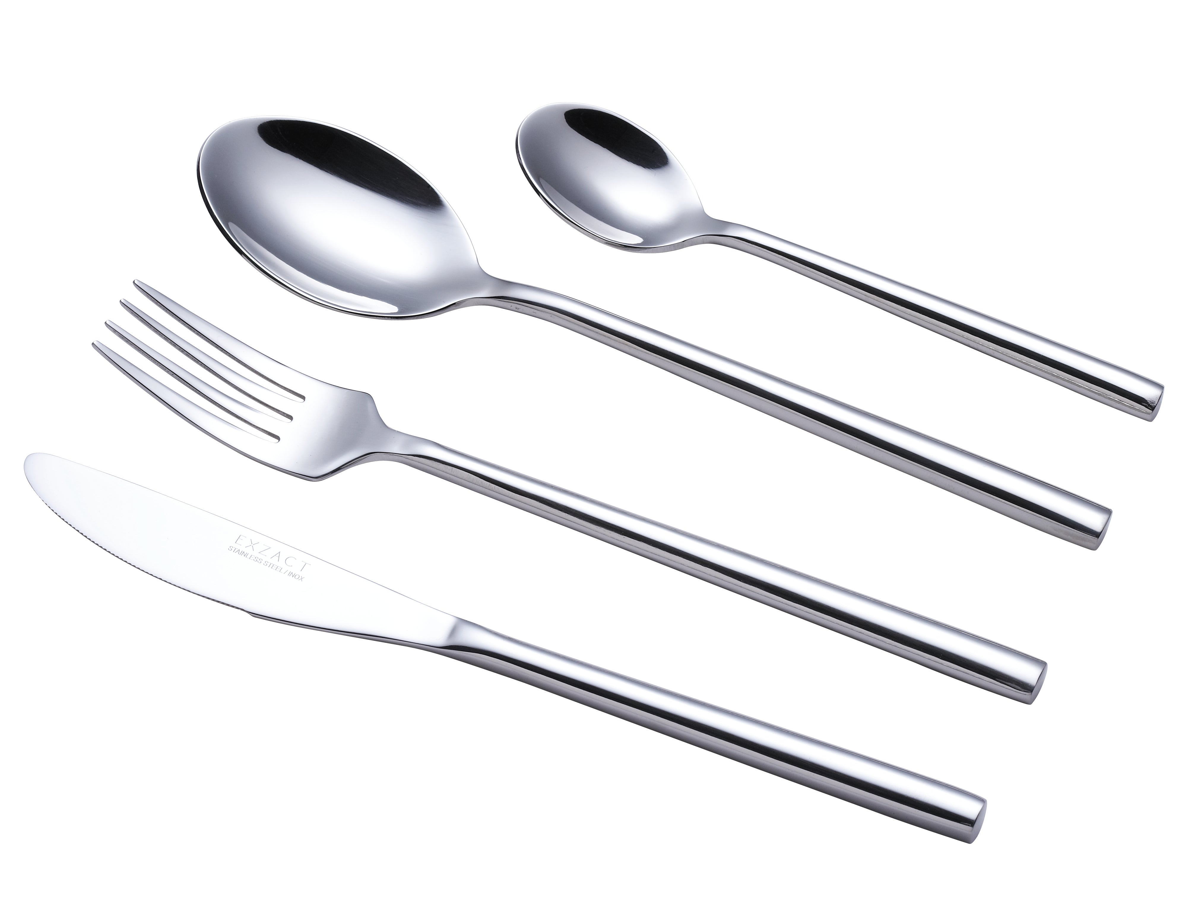 Exzact Cutlery Set Forged Stainless Steel - Forks, Table Knives, Table Spoons, Teaspoons
