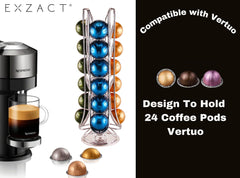 EXZACT Coffee Capsule Holder, Compatible with Vertuo(Capacity 24pcs Pod)