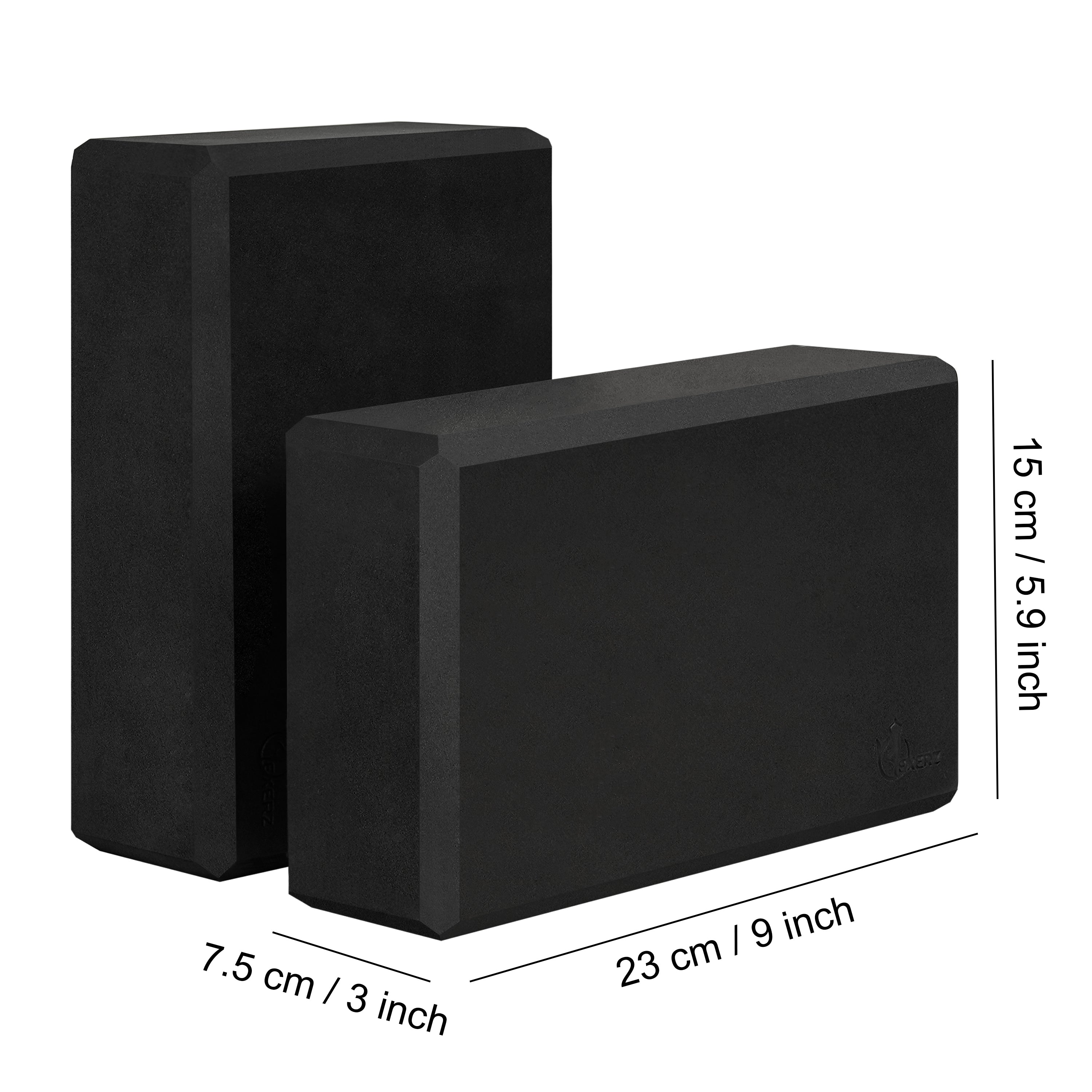 EXERZ Yoga Blocks – 2pcs, Anti-Slip, High Density, Travel-Friendly Pilates Bricks