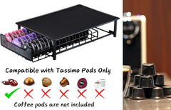 EXZACT Coffee Capsule Drawer Compatible for Tassimo Pods,Capacity 60pcs