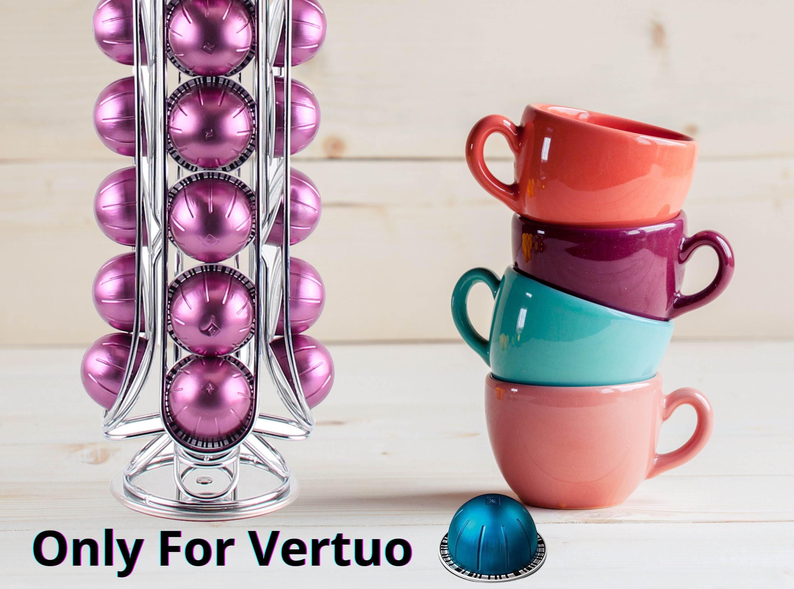 EXZACT Coffee Capsule Holder, Compatible with Vertuo(Capacity 24pcs Pod)