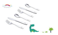 Exzact Children's Cutlery Stainless Steel 6pcs Set/Kids Cutlery/Toddler - Dinosaurs
