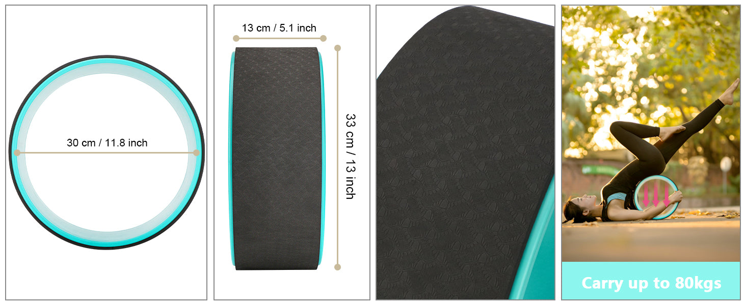 Exerz Yoga Wheel 33cm x 14 cm Pilates Roller - Stretching & Balancing
