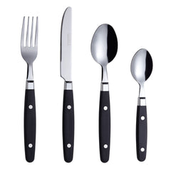 EXZACT Cutlery Set 24pcs Stainless Steel - with Rivet Craft Handles/Retro Style Flatware