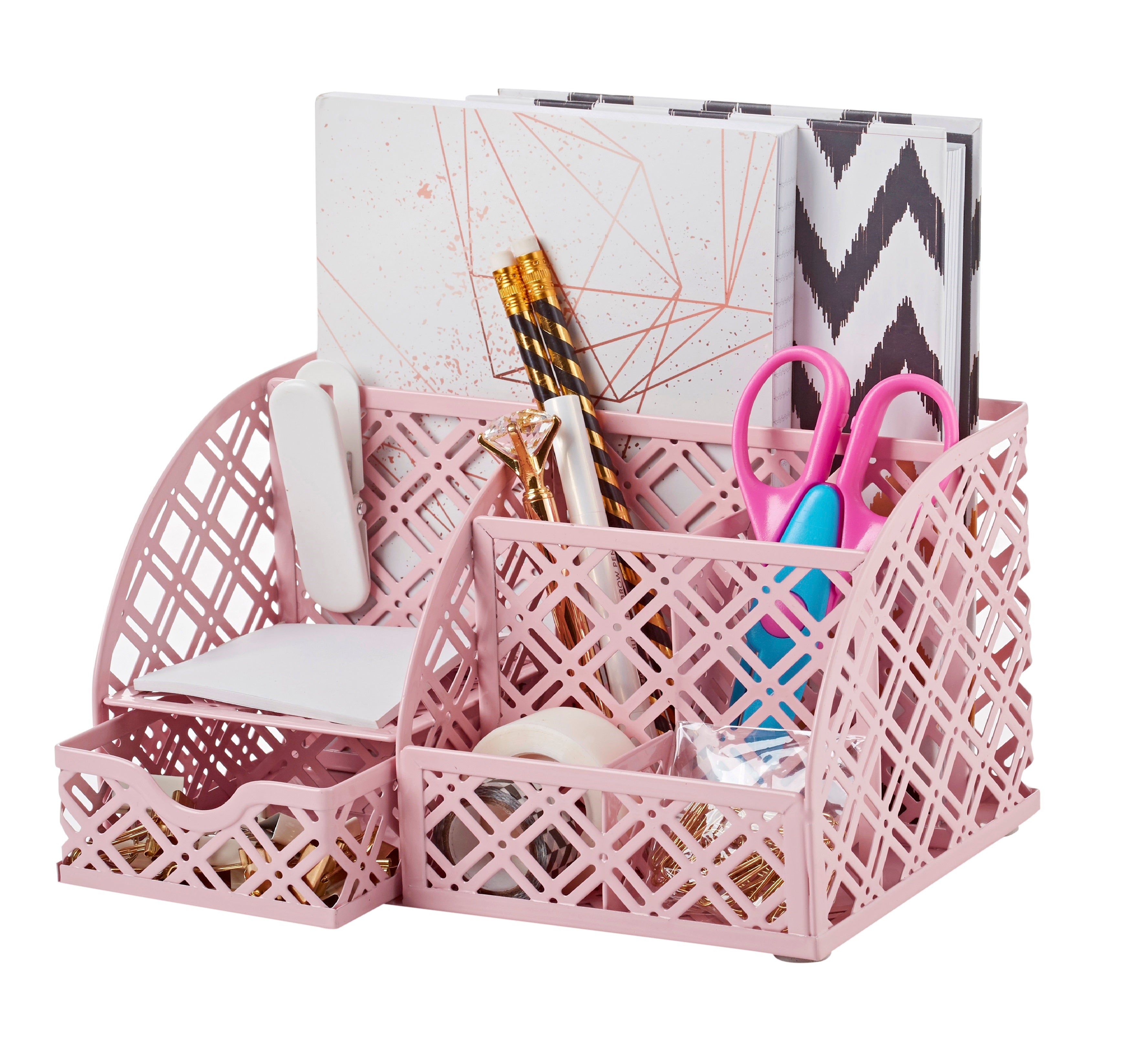 EXERZ Mesh Metal Desk Organiser – 7 Compartments, Multifunctional