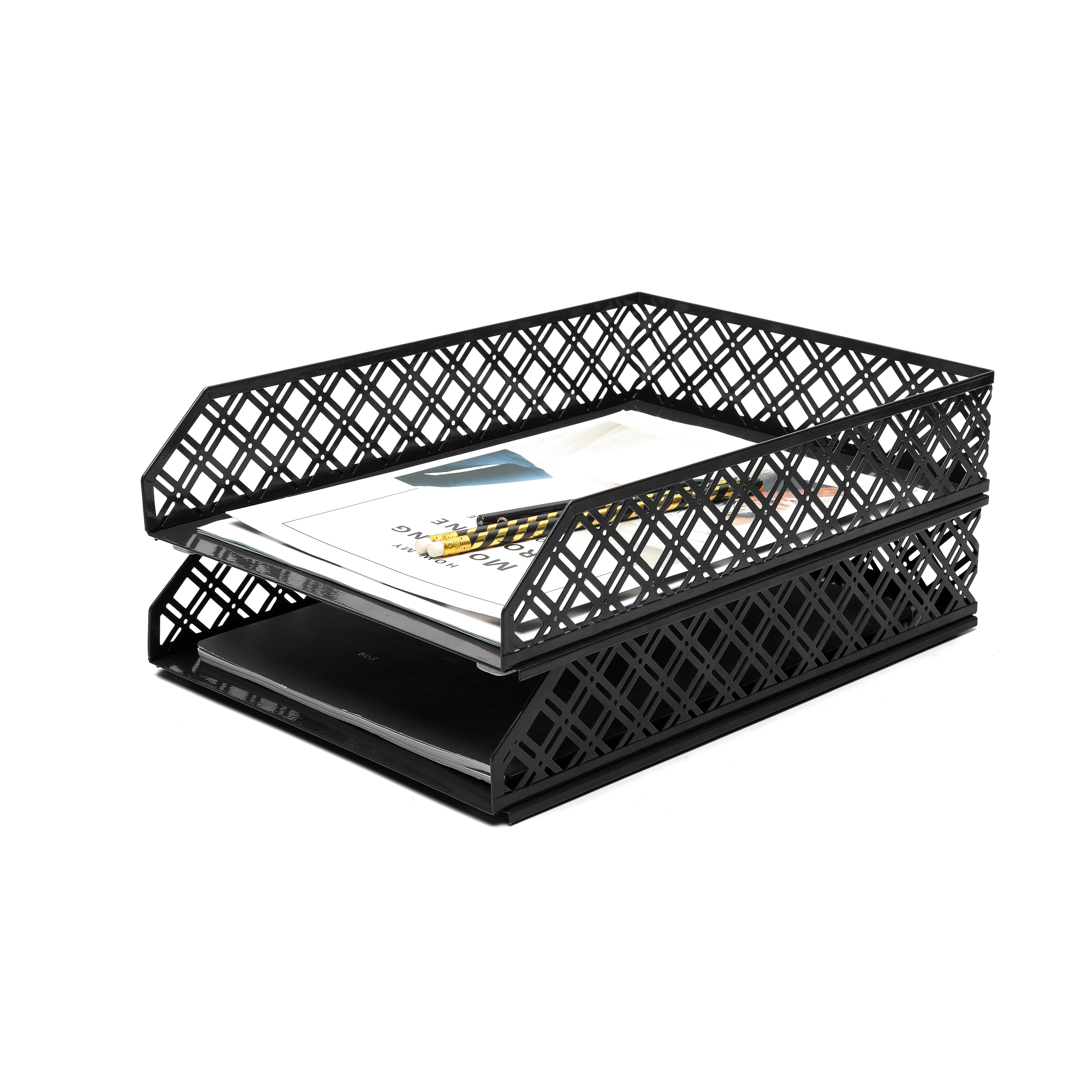 Exerz Letter Trays 2pcs Stackable Paper Sorter/Desk Organiser
