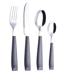 EXZACT Cutlery Set 16PCS - Stainless Steel with Plastic Wide Handles