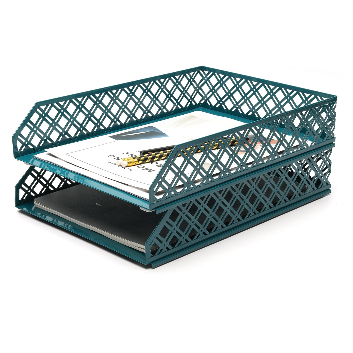 Exerz Letter Trays 2pcs Stackable Paper Sorter/Desk Organiser