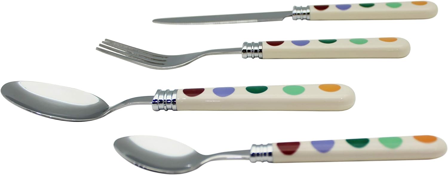 Exzact Cutlery Polka Dots Stainless Steel - Dishwasher Safe