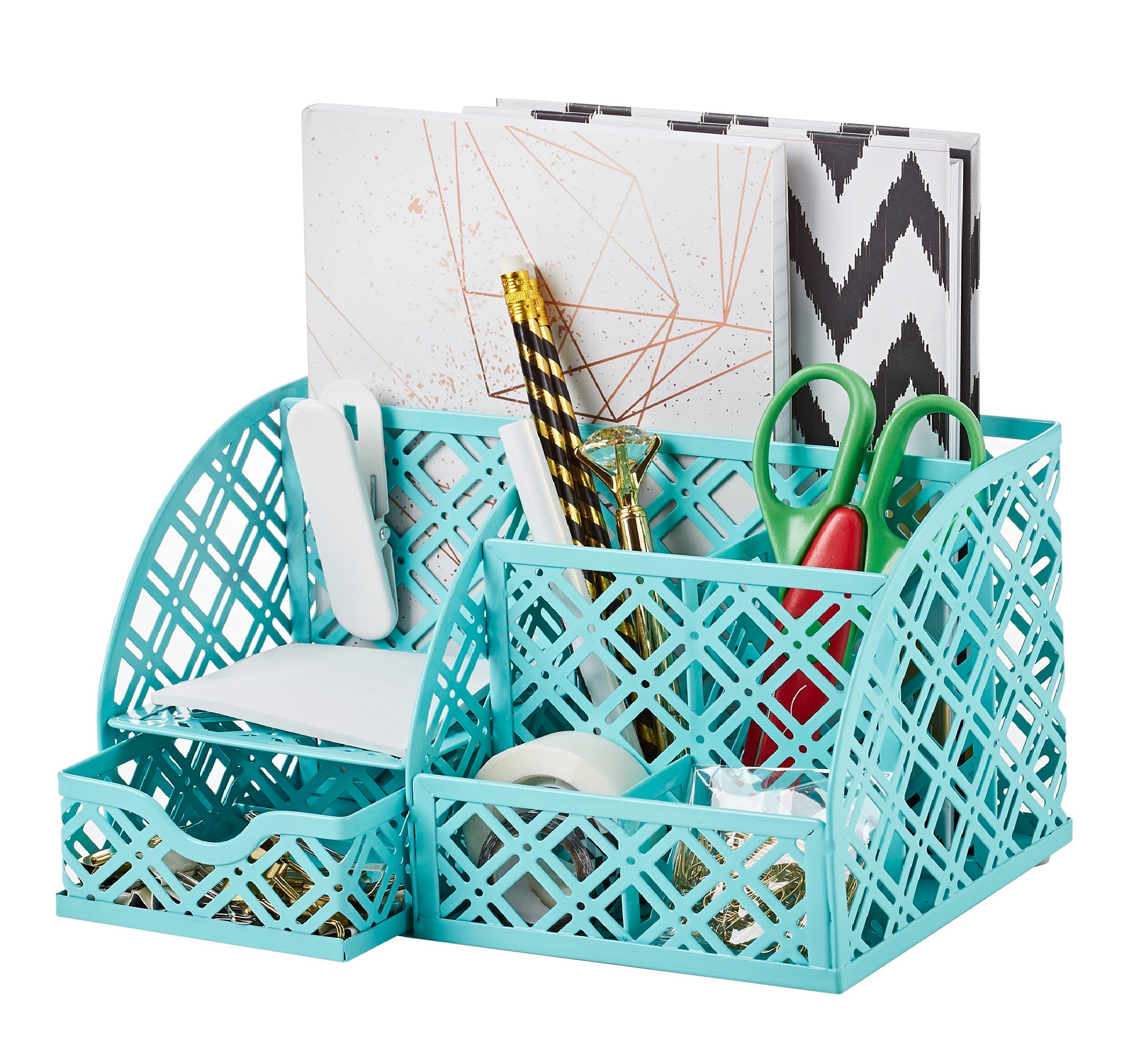 EXERZ Mesh Metal Desk Organiser – 7 Compartments, Multifunctional