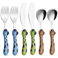Exzact Children's Cutlery 6pcs Toddler Cutlery/Kids Flatware - Stainless Steel (Giraffe x 6)