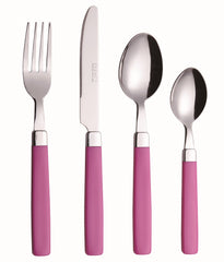 EXZACT Cutlery Set 16pcs Stainless Steel - Coloured Handles - WF23