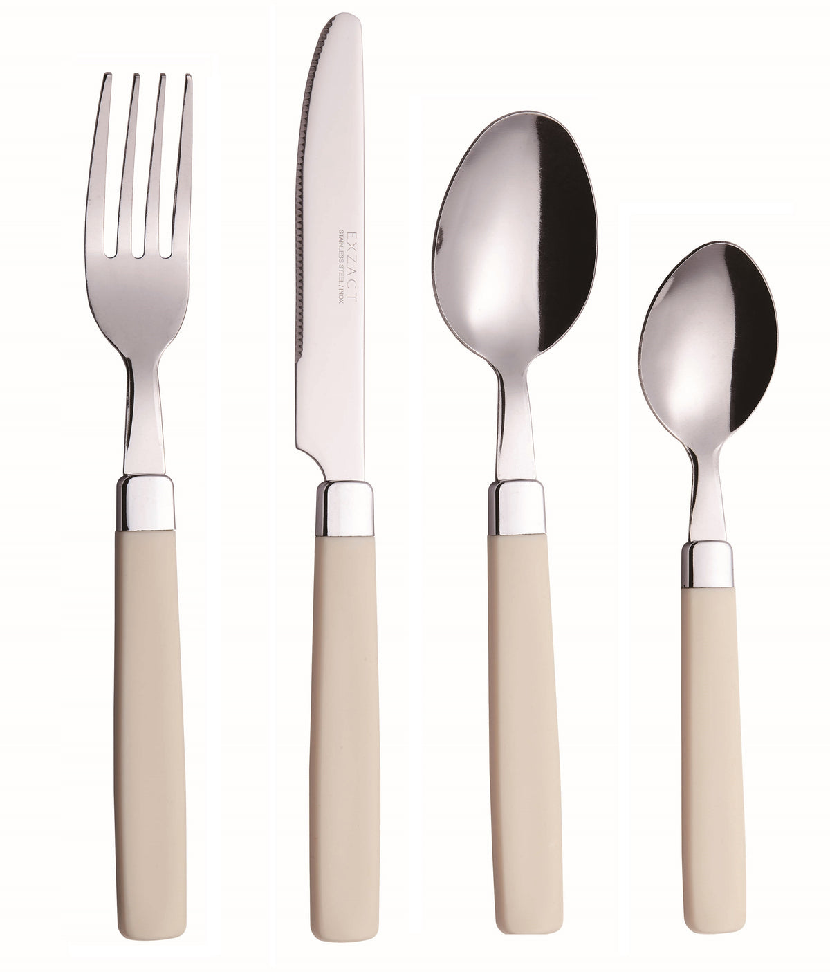 EXZACT Cutlery Set 16pcs Stainless Steel - Coloured Handles - WF23