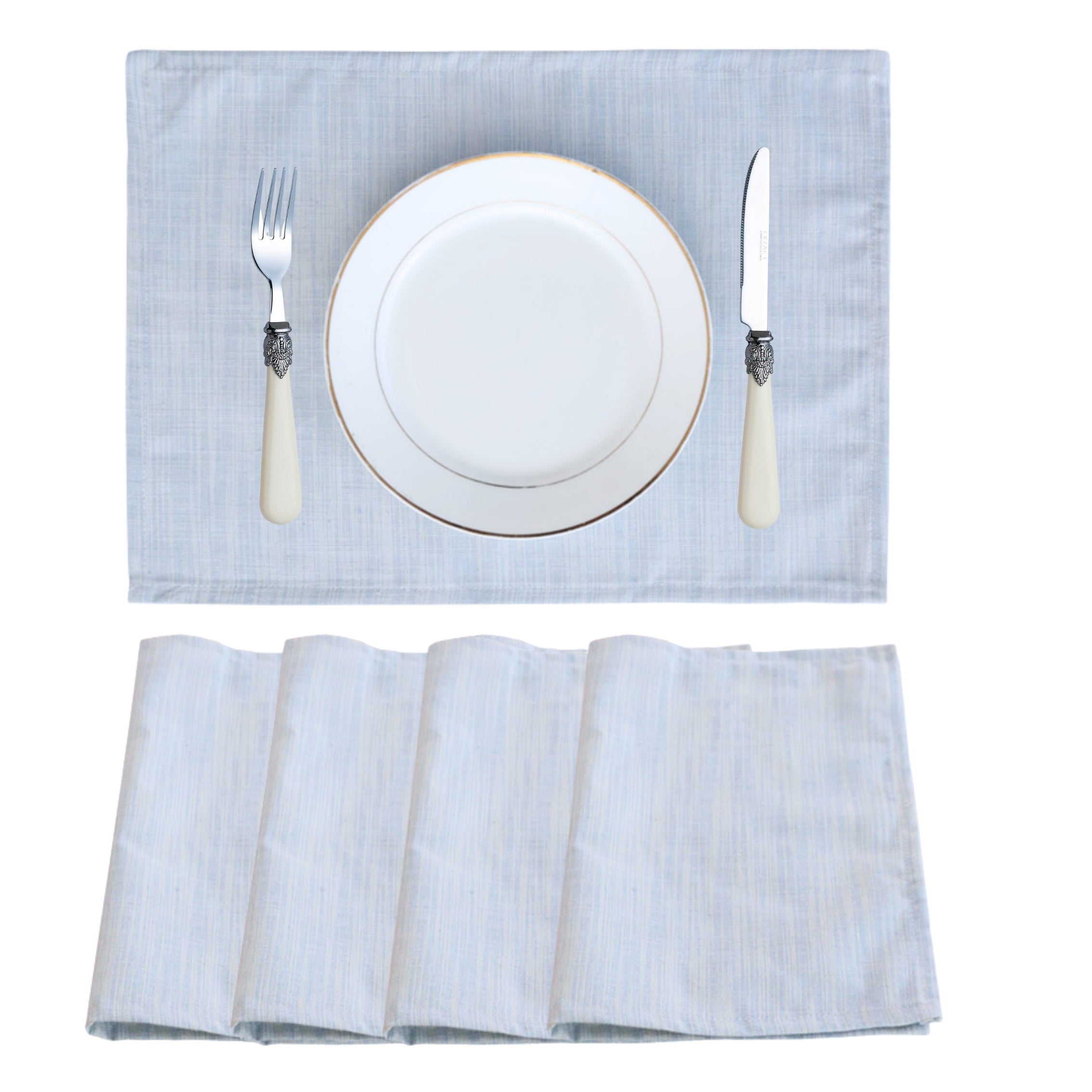 CosyAurora Natural Linen Placemats Set of 4, 30x40cm