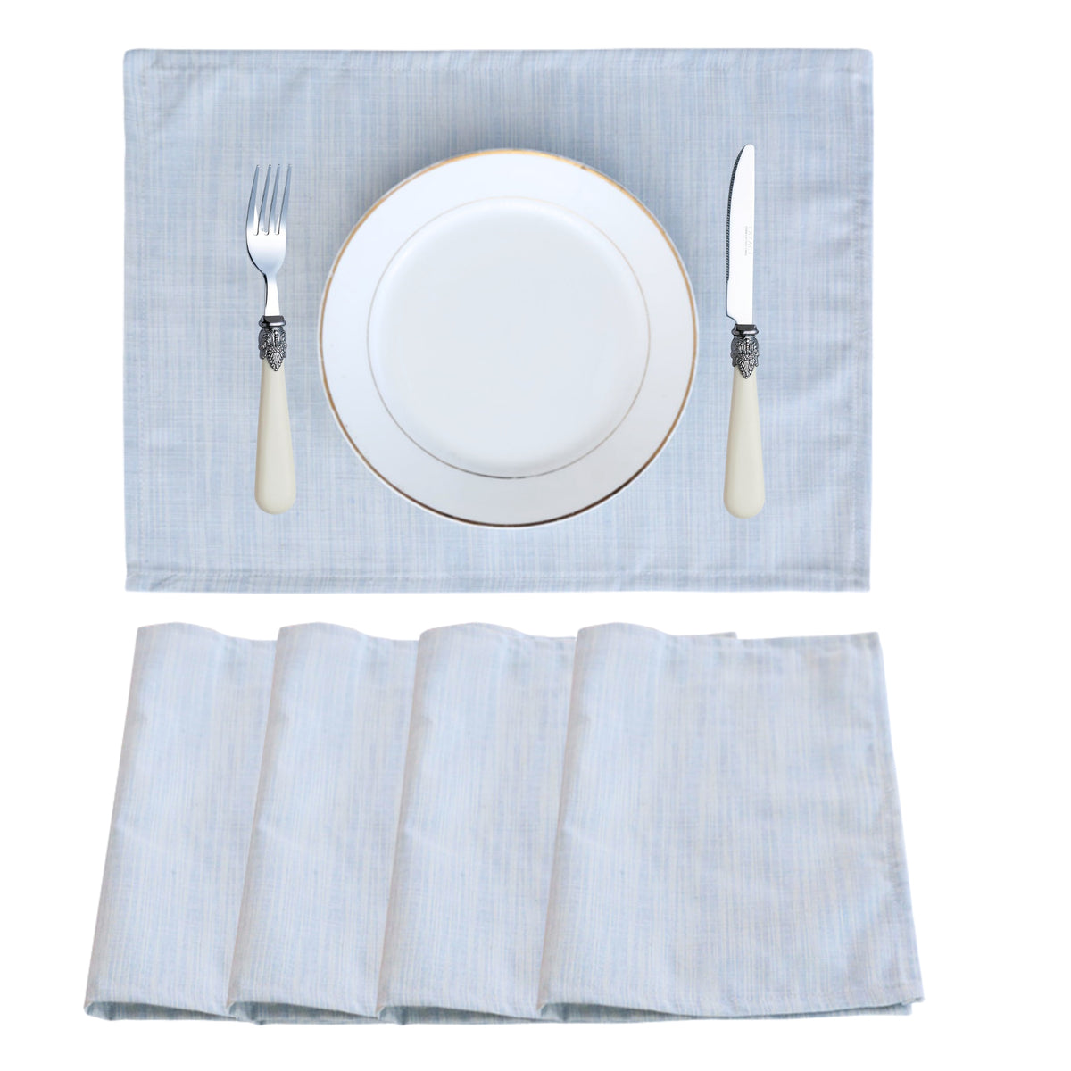 CosyAurora Natural Linen Placemats Set of 4, 30x40cm