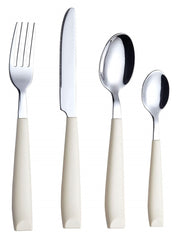 EXZACT Cutlery Set 16PCS - Stainless Steel with Plastic Wide Handles