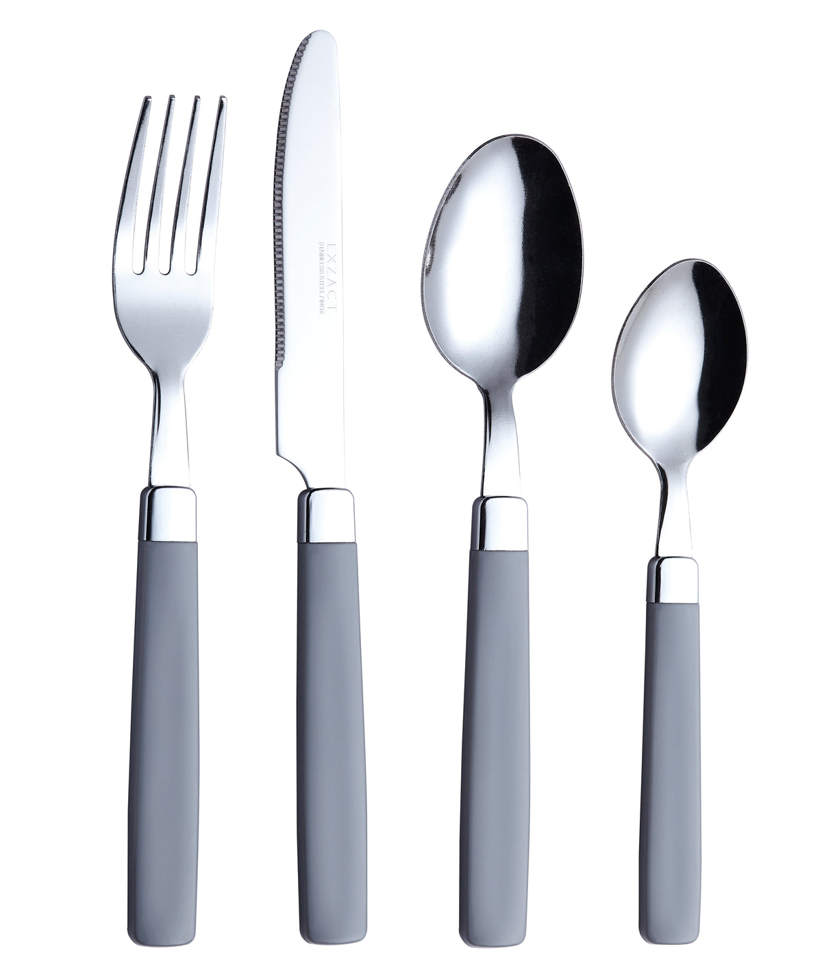 EXZACT Cutlery Set 16pcs Stainless Steel - Coloured Handles - WF23