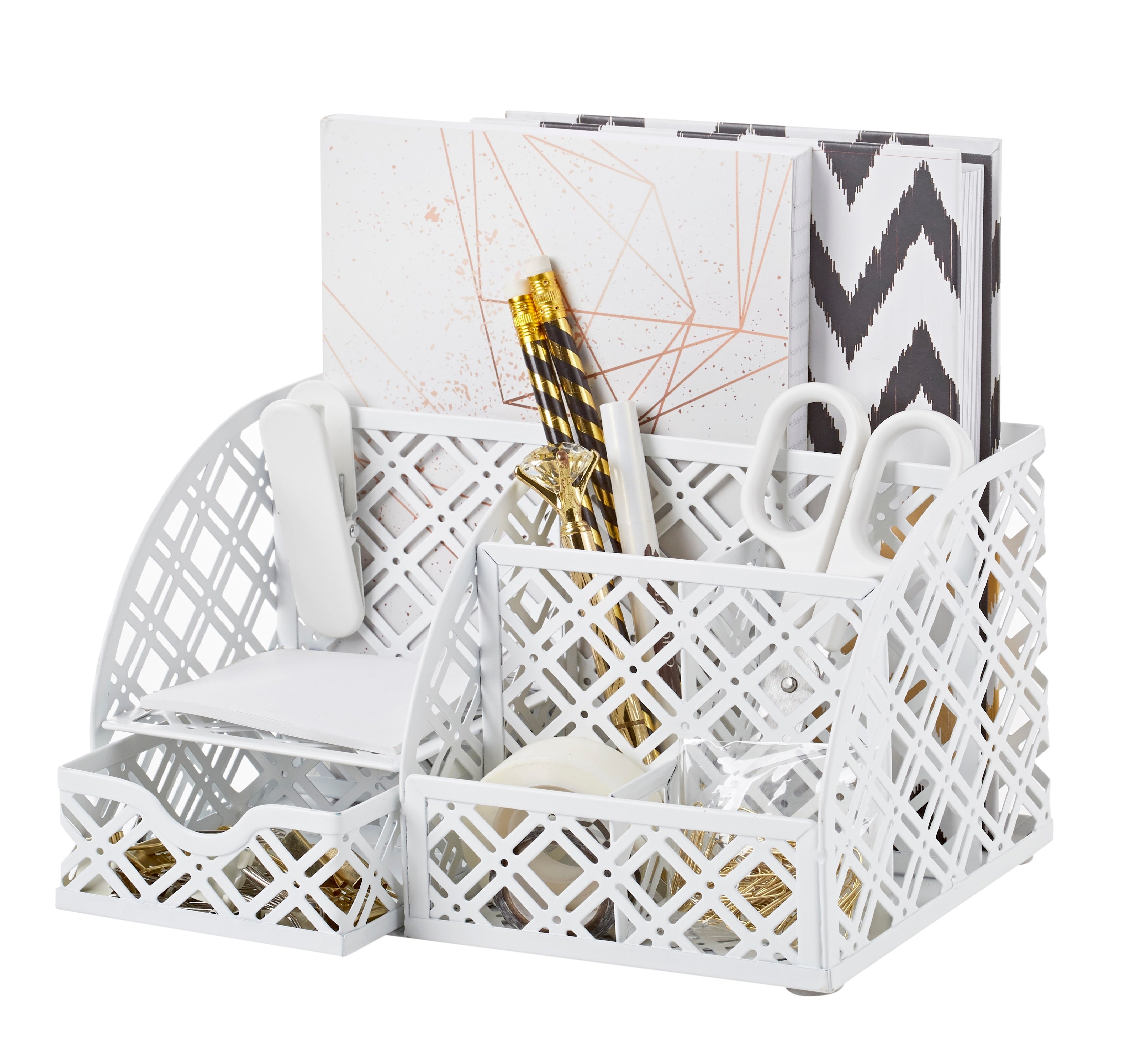 EXERZ Mesh Metal Desk Organiser – 7 Compartments, Multifunctional