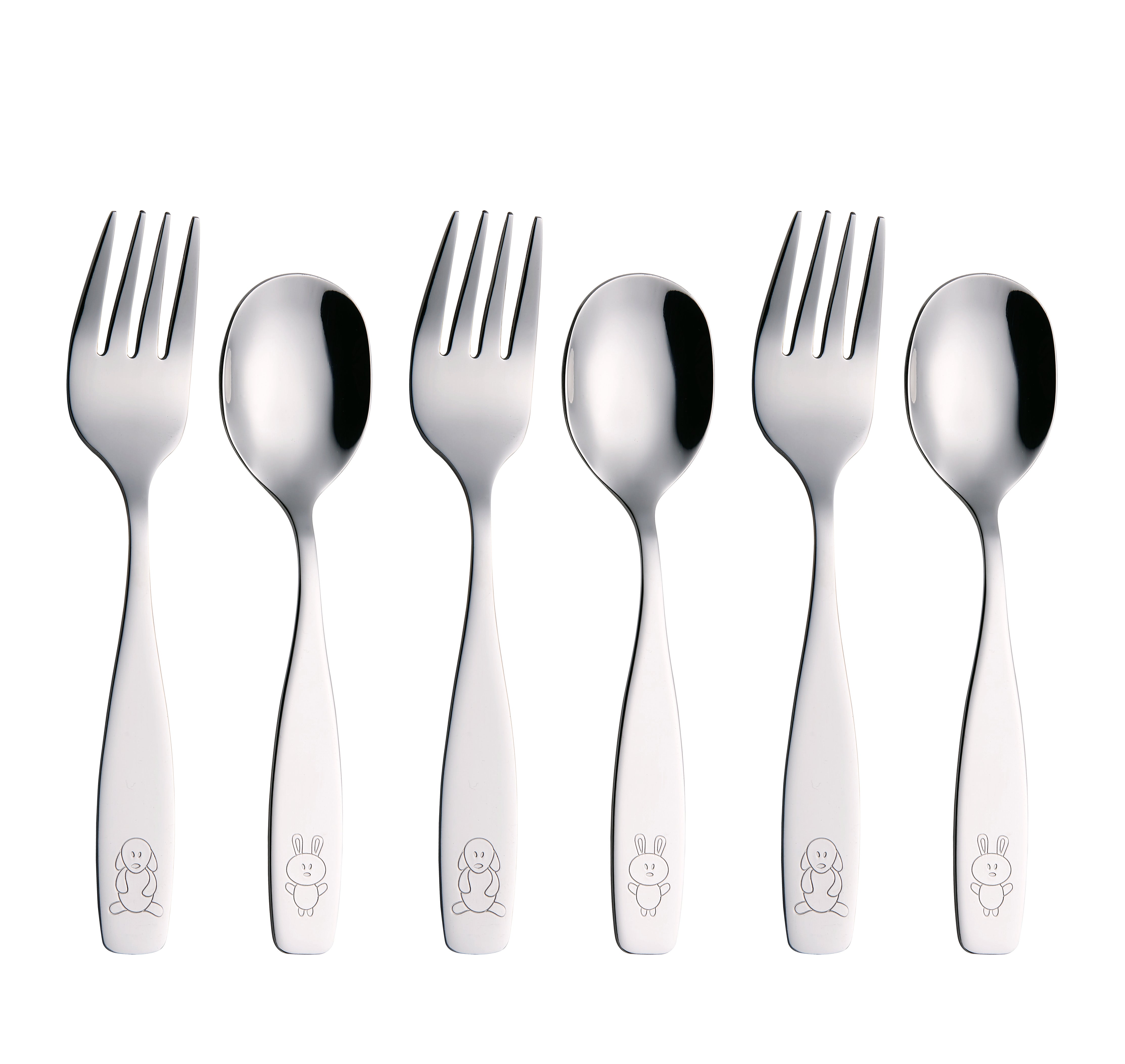 Exzact Children Cutlery 6pcs Stainless Steel