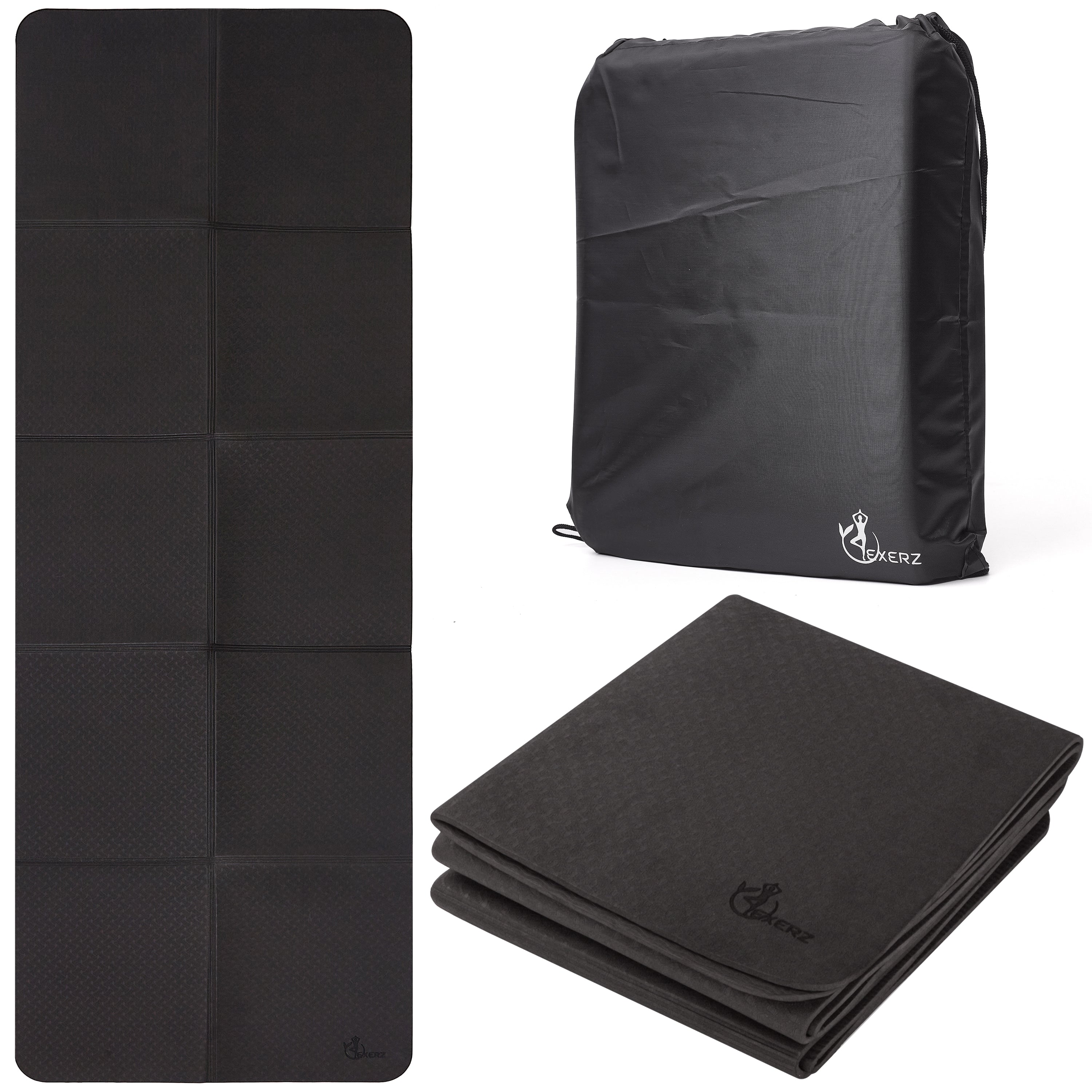 EXERZ Foldable Yoga Mat – Portable, Anti-Slip, Travel & Home Workout