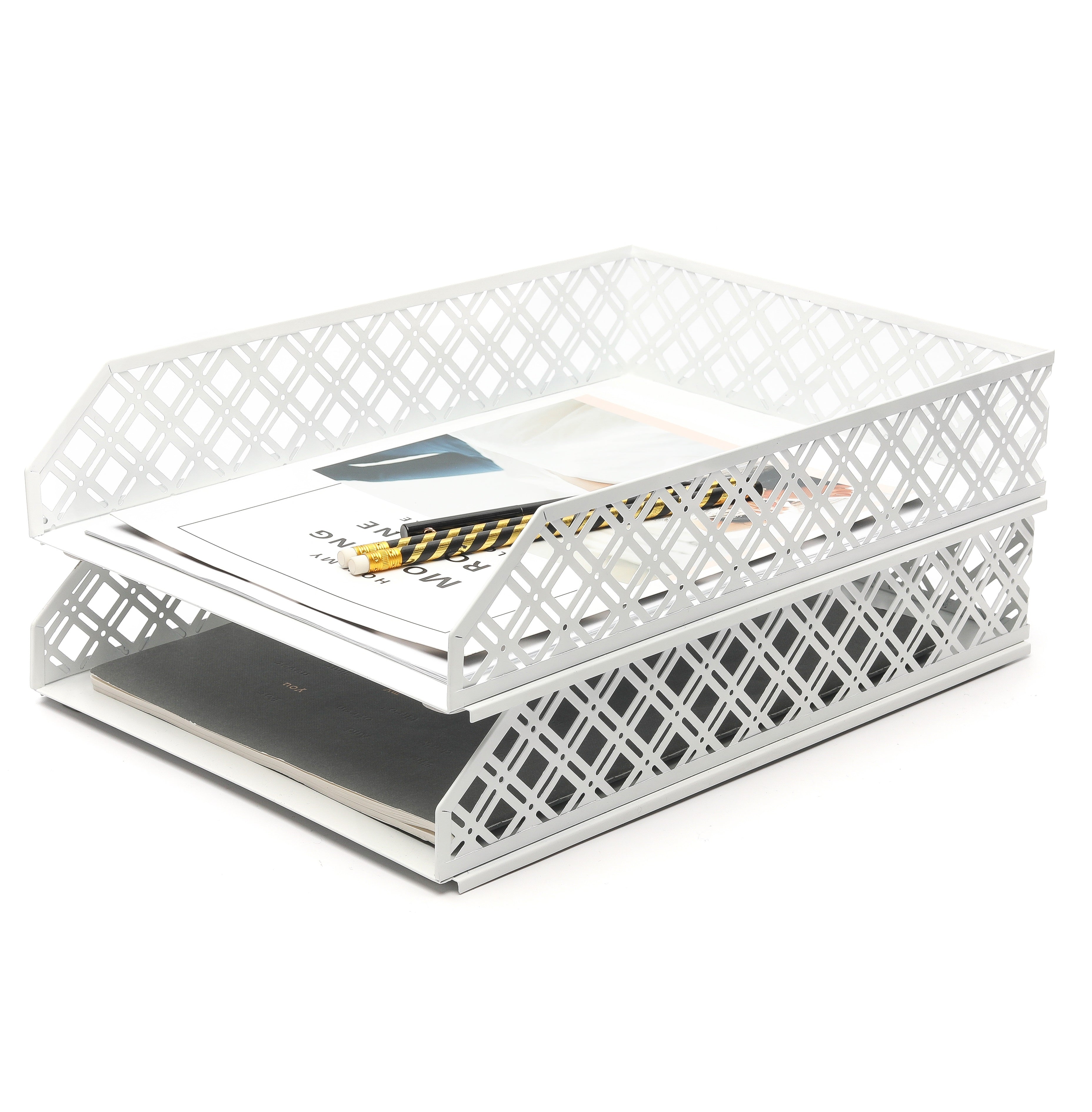 Exerz Letter Trays 2pcs Stackable Paper Sorter/Desk Organiser