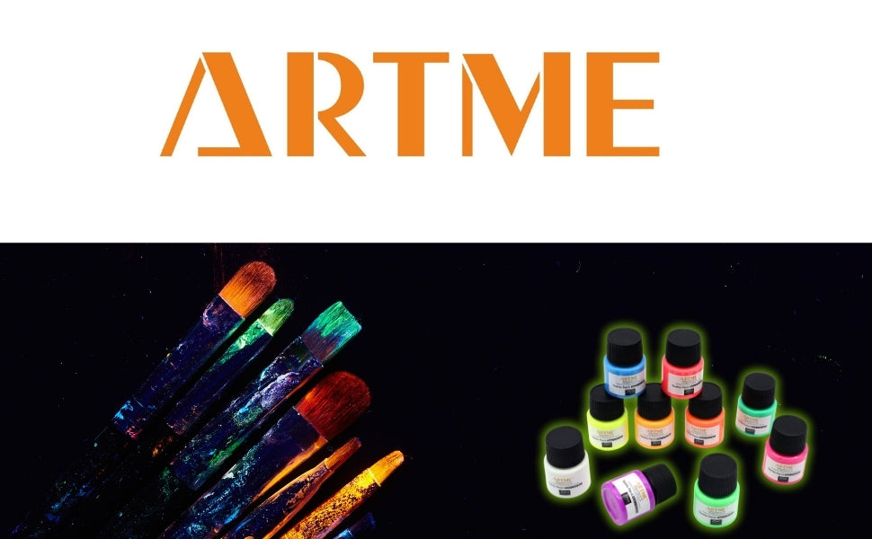 Artme Glow in the Dark Textile Paint 20ml x10pcs – Fabric Paint Set