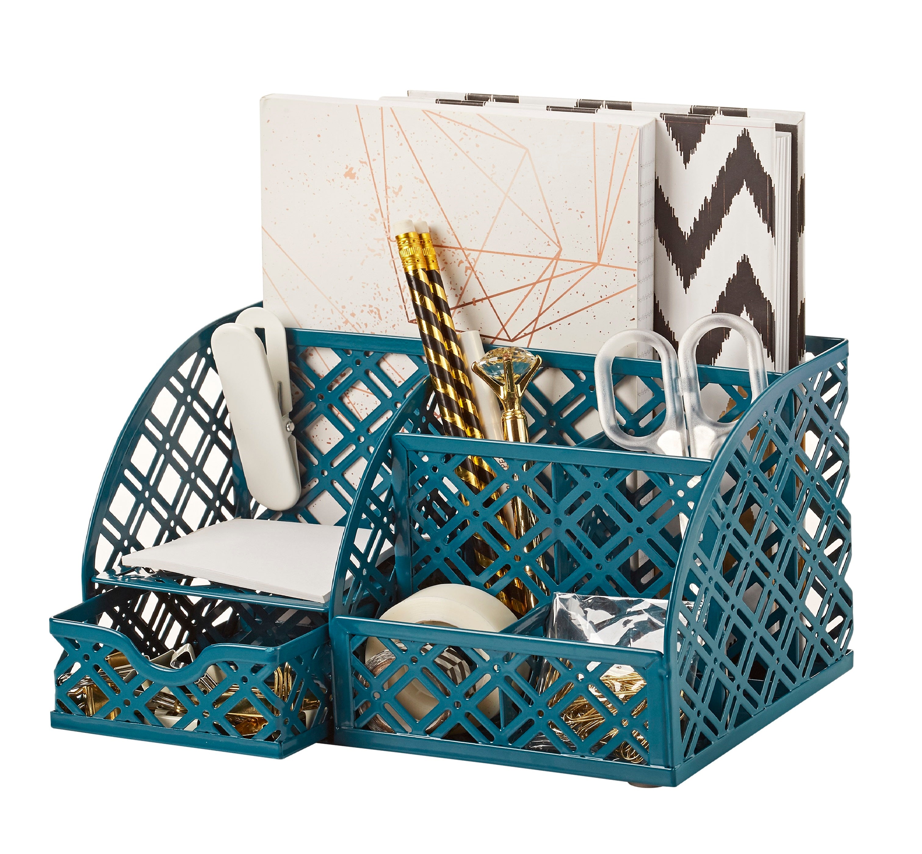 EXERZ Mesh Metal Desk Organiser – 7 Compartments, Multifunctional