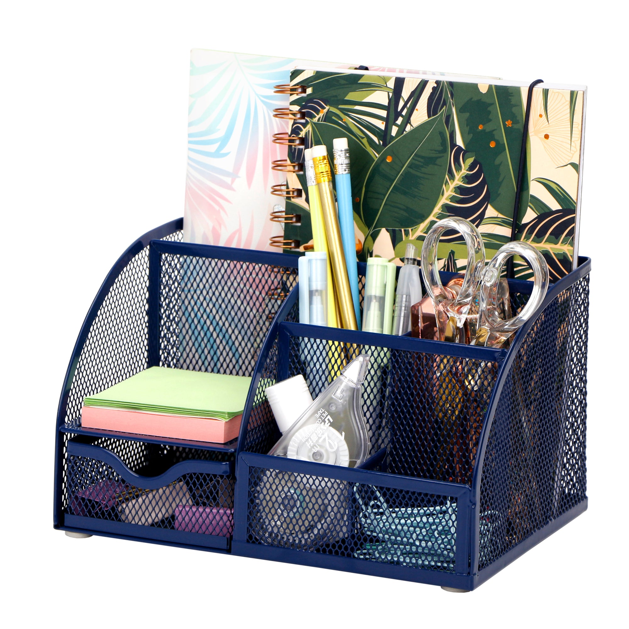 EXERZ Mesh Desk Organiser – 7 Compartments, Multifunctional Pencil Holder