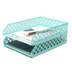Exerz Letter Trays 2pcs Stackable Paper Sorter/Desk Organiser