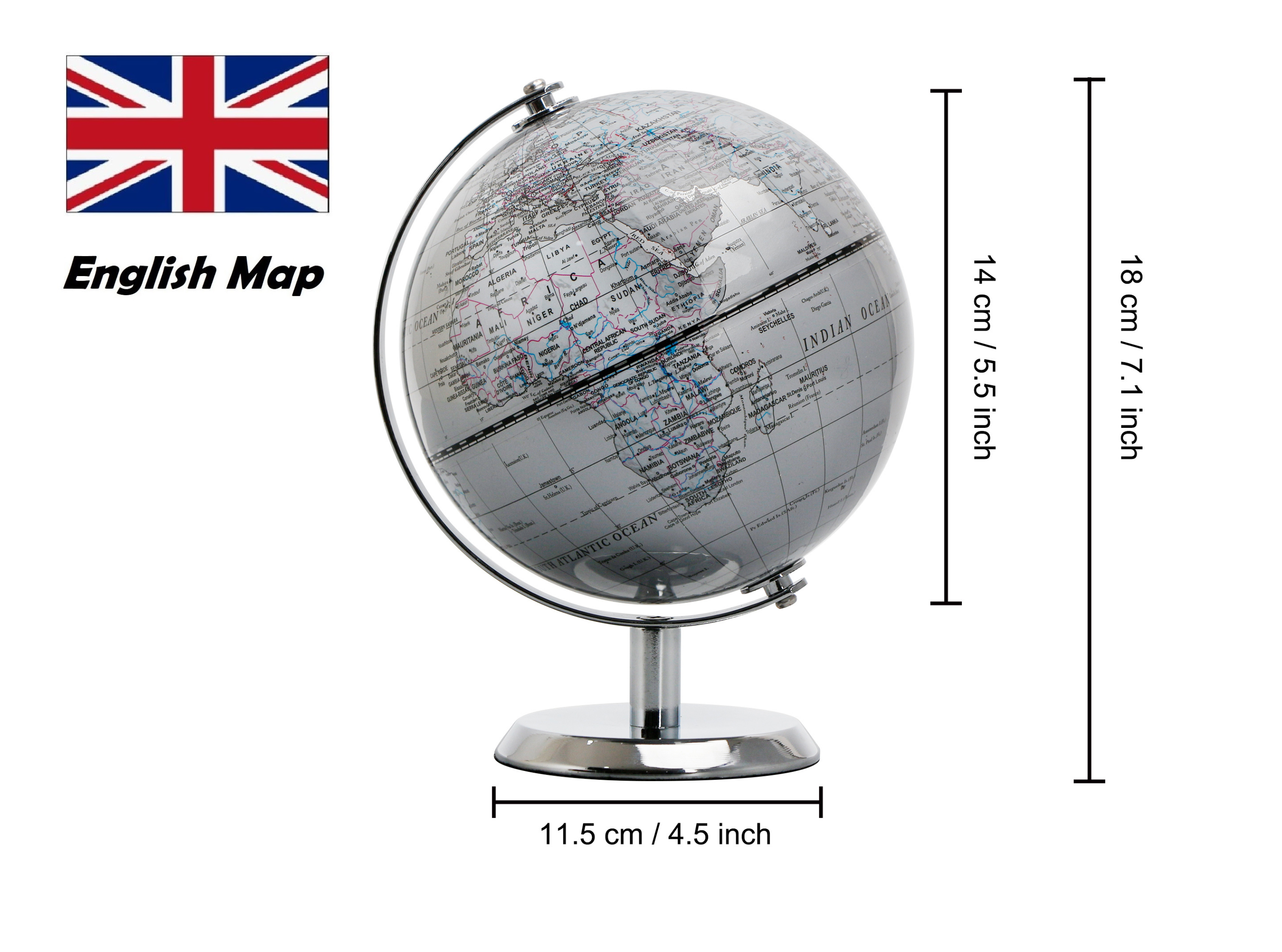 TOPGLOBE World Globe Mini Antique Globe - Educational