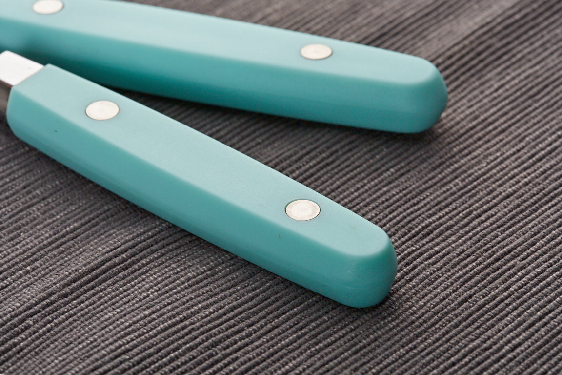 EXZACT Cutlery Set 24pcs Stainless Steel - with Rivet Craft Handles/Retro Style Flatware