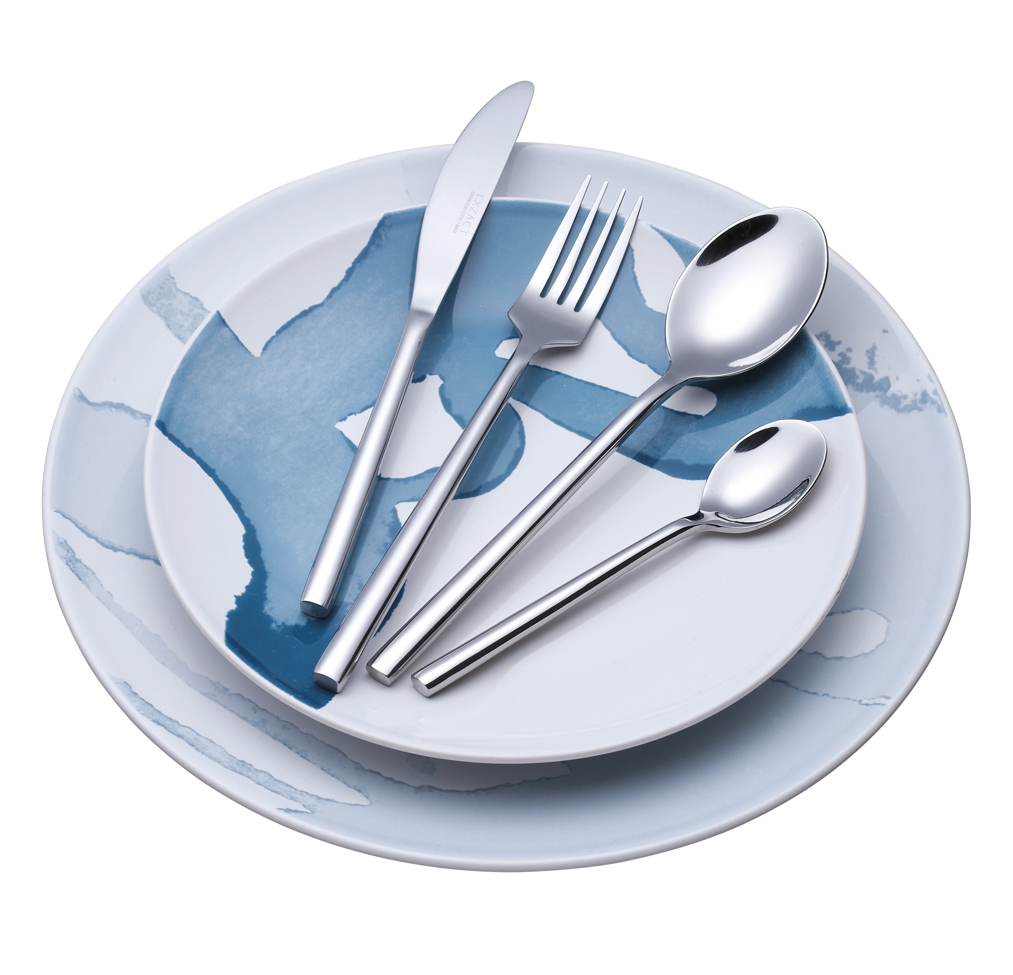 Exzact Cutlery Set Forged Stainless Steel - Forks, Table Knives, Table Spoons, Teaspoons