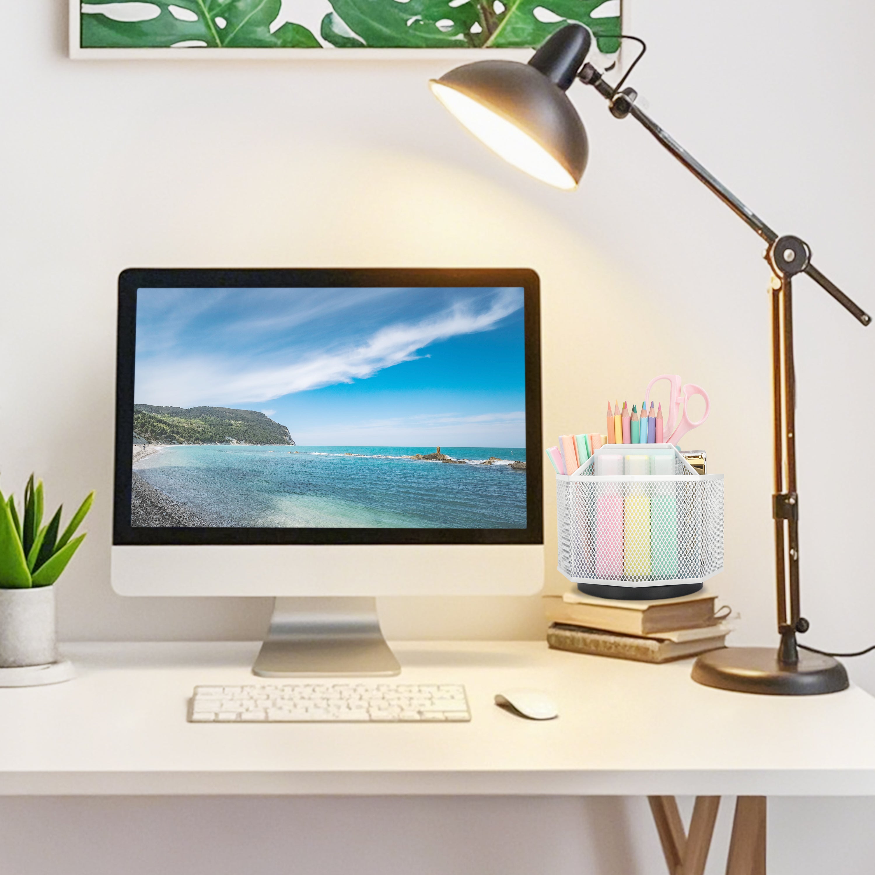 EXERZ Desk Organiser/Pencil Holder/Multifunctional 360 Rotating