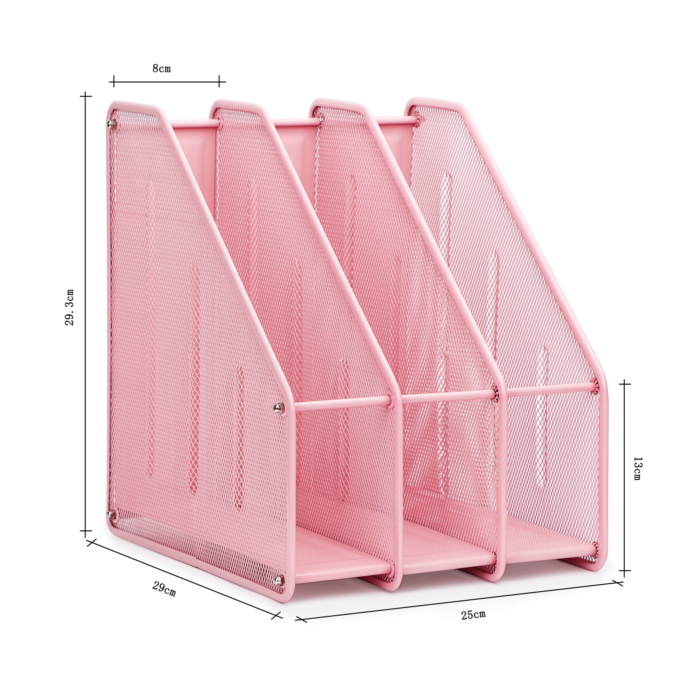 Exerz Magazine Holder Triple Rack, Mesh Metal - 3 Compartments Vertical