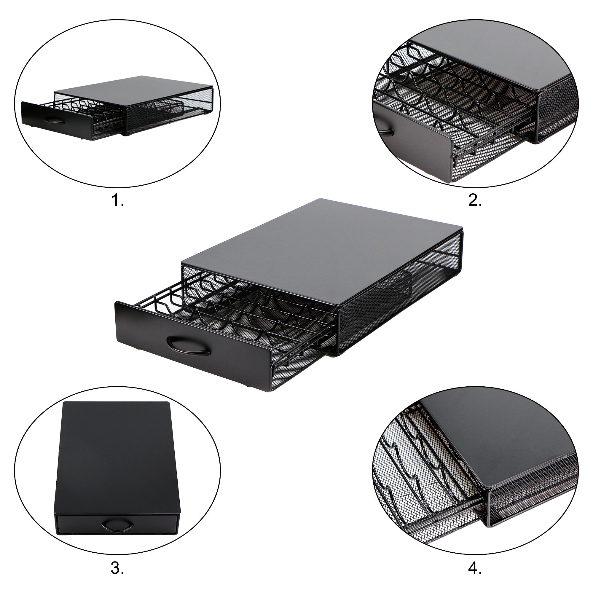 EXZACT Coffee Capsule Drawer Compatible with Vertuo,Max Capacity 40 Pod