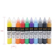 ARTME Candle Paint Set – 10 Colours, 30ml Tubes – Thick, 3D-Effect Paint for Candle Decorating